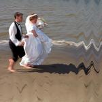 Bride & Groom Beach Run.